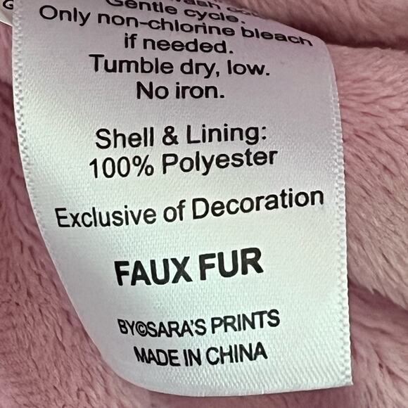 Widgeon girls pink faux fur hooded zip jacket new size 2 - Picture 5 of 7